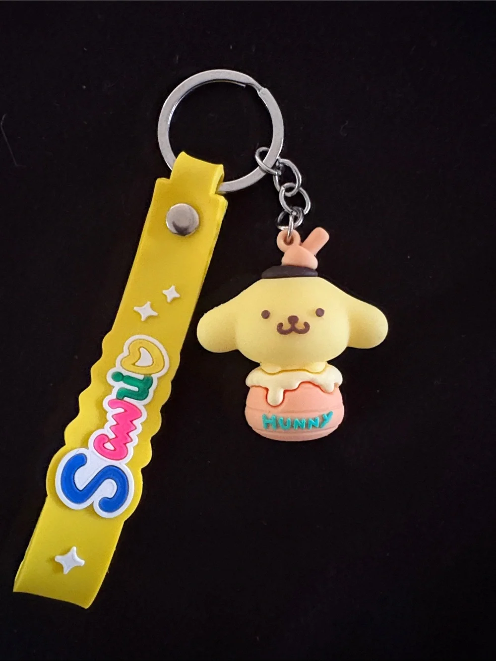 Yellow Pompompurin Honey Jar Keychain Bag Charm with Strap